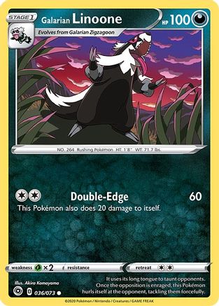 Galarian Linoone 036/73 - Champions Path Reverse Holofoil - Common