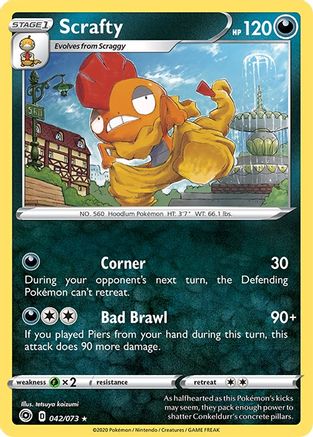 Scrafty 42/73 - Champions Path Reverse Holofoil