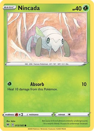 Nincada 013/185 - SWSH04 Vivid Voltage Reverse Holofoil - Common