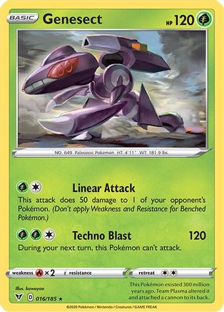 Genesect 016/185 - SWSH04 Vivid Voltage Reverse Holofoil - Holo Rare
