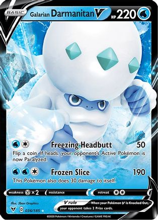 Galarian Darmanitan V 036/185 - SWSH04 Vivid Voltage Holofoil - Ultra Rare