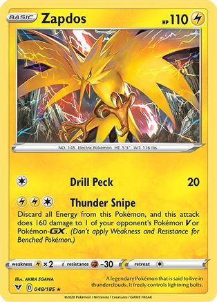 Zapdos 48/185 - Vivid Voltage Reverse Holofoil