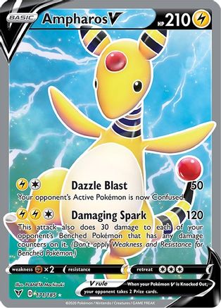 Ampharos V (Full Art) 171/185 - SWSH04 Vivid Voltage Holofoil - Ultra Rare