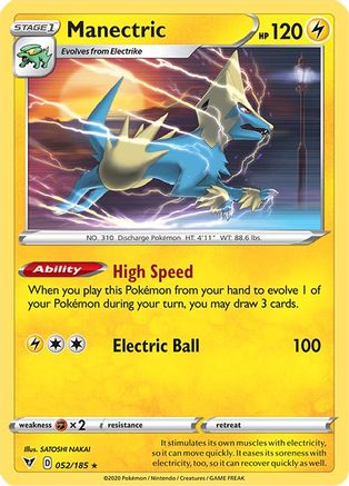Manectric 052/185 - SWSH04 Vivid Voltage Reverse Holofoil - Rare
