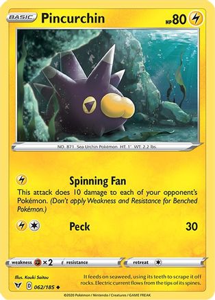Pincurchin 062/185 - SWSH04 Vivid Voltage Reverse Holofoil - Uncommon