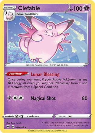 Clefable 064/185 - SWSH04 Vivid Voltage Reverse Holofoil - Rare