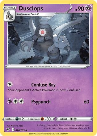 Dusclops 070/185 - SWSH04 Vivid Voltage Reverse Holofoil - Uncommon