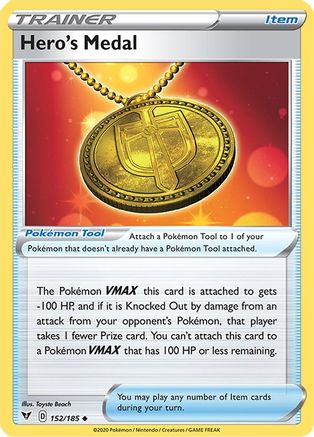 Hero's Medal (152/185) - SWSH04 Vivid Voltage Reverse Holofoil - Uncommon