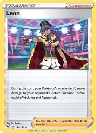 Leon 154/185 - SWSH04 Vivid Voltage Holofoil - Holo Rare