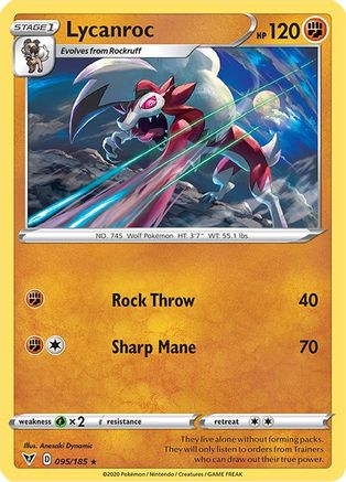 Lycanroc 095/185 - SWSH04 Vivid Voltage Normal - Rare