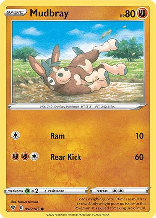 Mudbray 096/185 - SWSH04 Vivid Voltage Reverse Holofoil - Common