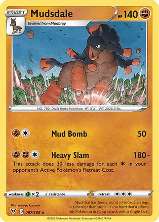 Mudsdale 097/185 - SWSH04 Vivid Voltage Reverse Holofoil - Rare