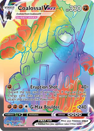 Coalossal VMAX (Secret) 189/185 - SWSH04 Vivid Voltage Holofoil - Secret Rare