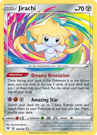 Jirachi 119/185 - SWSH04 Vivid Voltage Holofoil - Amazing Rare