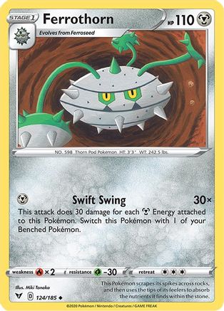Ferrothorn 124/185 - SWSH04 Vivid Voltage Reverse Holofoil - Uncommon