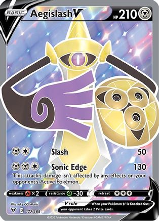 Aegislash V (Full Art) 177/185 - SWSH04 Vivid Voltage Holofoil - Ultra Rare
