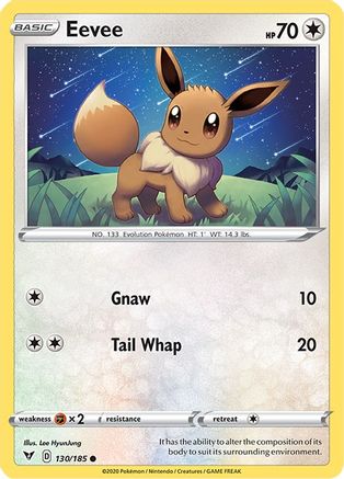 Eevee 130/185 - SWSH04 Vivid Voltage Reverse Holofoil - Common