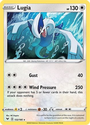 Lugia 132/185 - SWSH04 Vivid Voltage Reverse Holofoil - Holo Rare