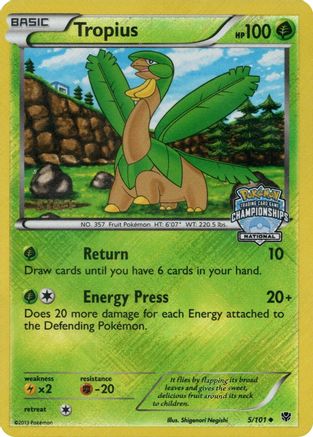 Tropius - 5/101 (National Championships) [Staff] 5 - League & Championship Cards Reverse Holofoil