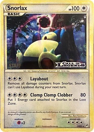 Snorlax - 33/95 (Prerelease) [Staff] 33 - Nintendo Promos