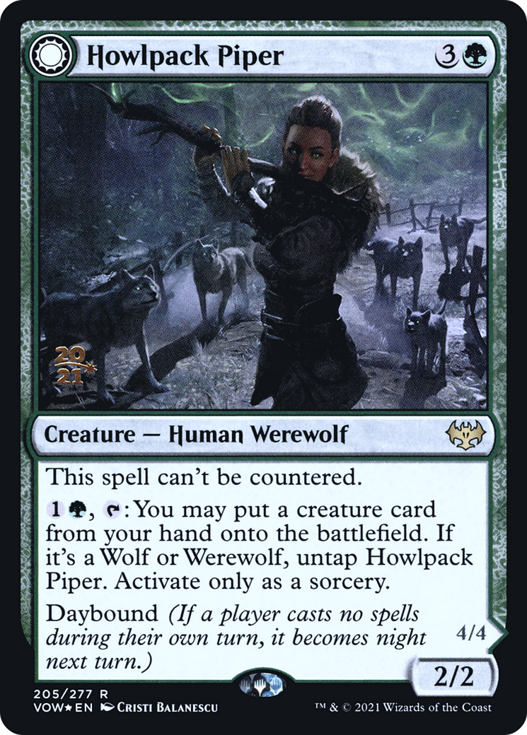 Howlpack Piper // Wildsong Howler (PVOW-205S) - Innistrad: Crimson Vow Promos: (Double Faced Transform) Foil