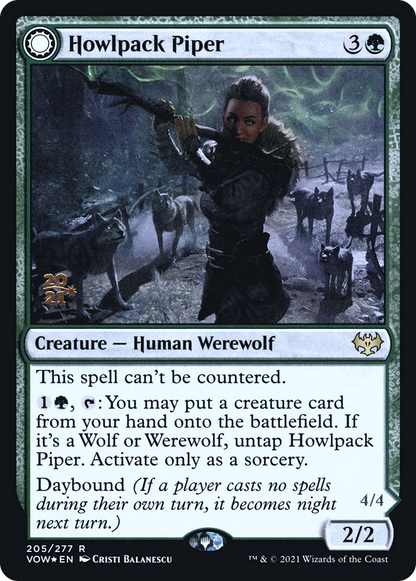 Howlpack Piper // Wildsong Howler (PVOW-205S) - Innistrad: Crimson Vow Promos: (Double Faced Transform) Foil