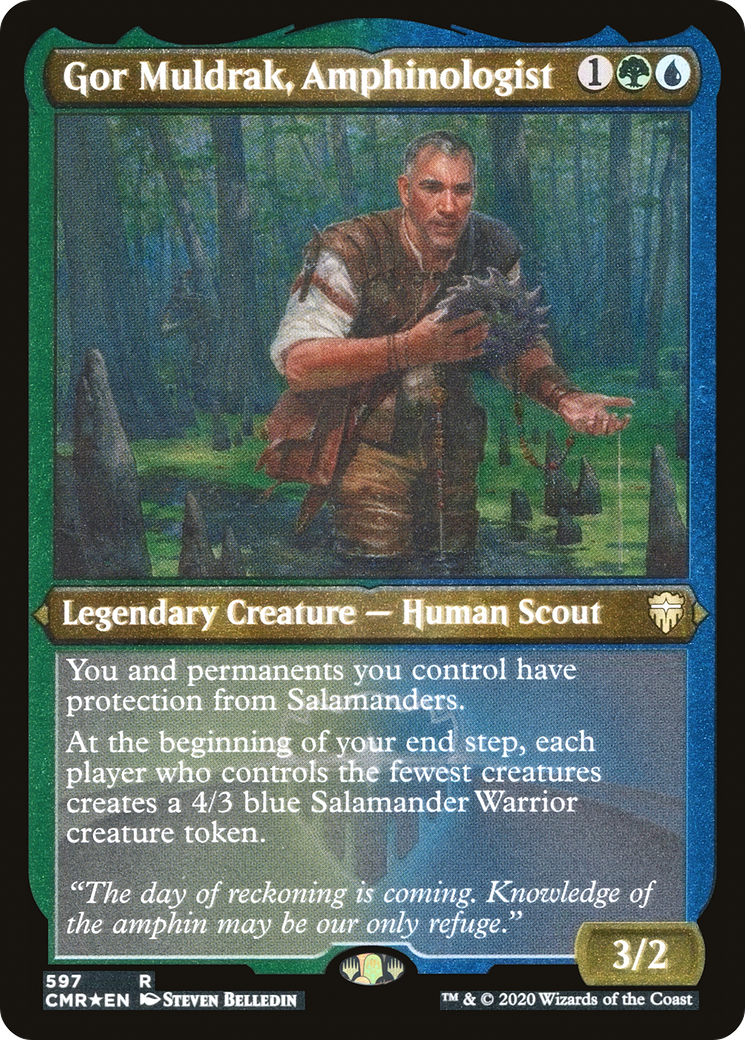 Gor Muldrak, Amphinologist (CMR-597) - Commander Legends Etched Foil