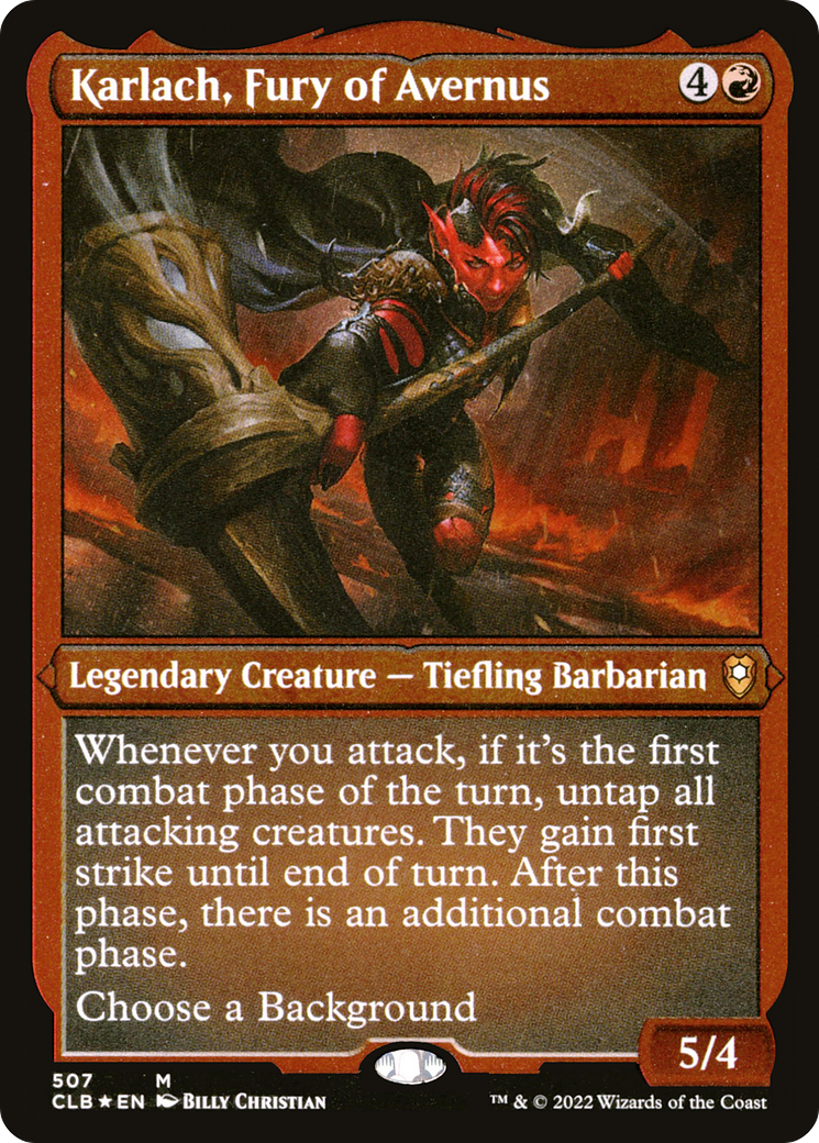 Karlach, Fury of Avernus (CLB-507) - Commander Legends: Battle for Baldur's Gate Etched Foil