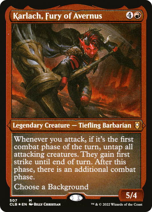 Karlach, Fury of Avernus (CLB-507) - Commander Legends: Battle for Baldur's Gate Etched Foil