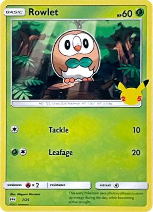 Rowlet 7/25 - McDonalds Collection 2021 Holofoil