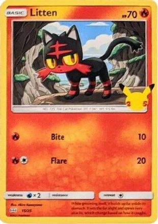 Litten (15/25) - McDonalds 25th Anniversary Promos  - Promo