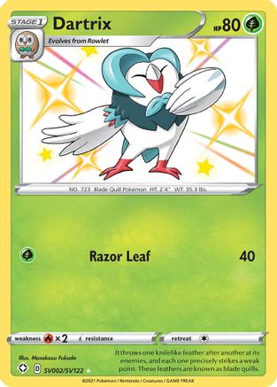 Dartrix (SV002/SV122) - Shining Fates Shiny Vault Holofoil - Shiny Holo Rare