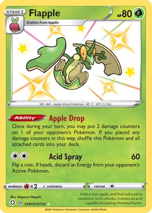 Flapple (SV013/SV122) - Shining Fates Shiny Vault Holofoil - Shiny Holo Rare