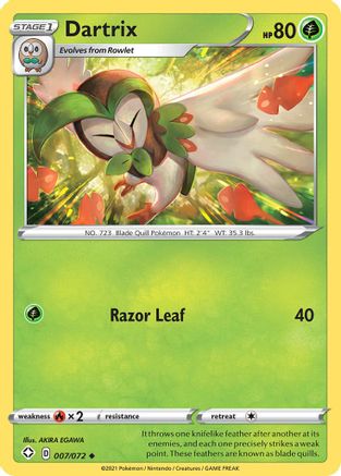Dartrix - 007/072 - Shining Fates Reverse Holofoil