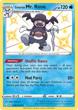 Galarian Mr. Rime (SV021/SV122) - Shining Fates Shiny Vault Holofoil - Shiny Holo Rare