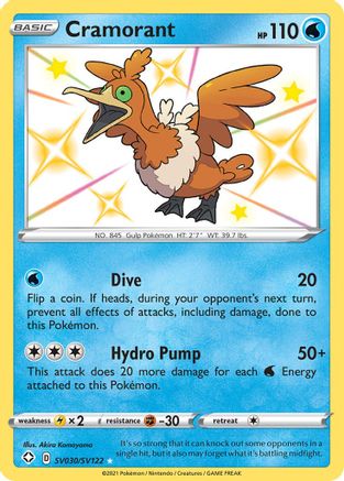 Cramorant (SV030/SV122) - Shining Fates Shiny Vault Holofoil - Shiny Holo Rare