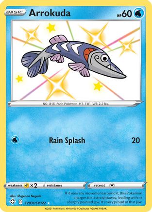 Arrokuda (SV031/SV122) - Shining Fates Shiny Vault Holofoil - Shiny Holo Rare