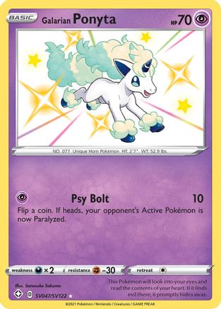 Galarian Ponyta (SV047/SV122) - Shining Fates Shiny Vault Holofoil - Shiny Holo Rare
