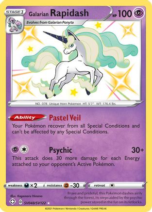 Galarian Rapidash (SV048/SV122) - Shining Fates Shiny Vault Holofoil - Shiny Holo Rare