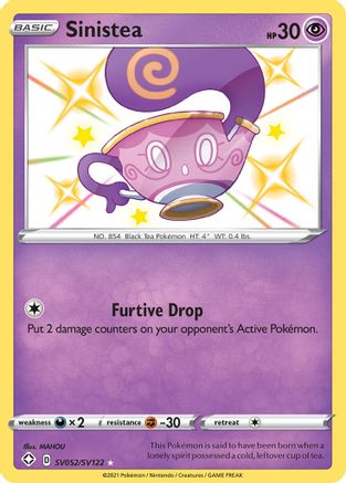 Sinistea (SV052/SV122) - Shining Fates Shiny Vault Holofoil - Shiny Holo Rare