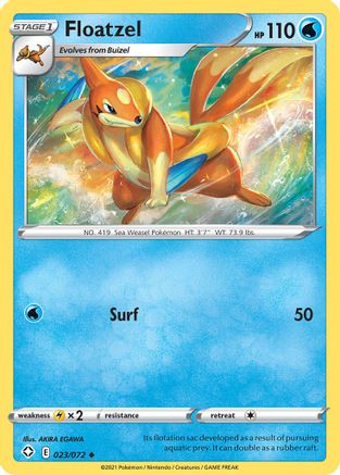 Floatzel - 023/072 - Shining Fates Reverse Holofoil