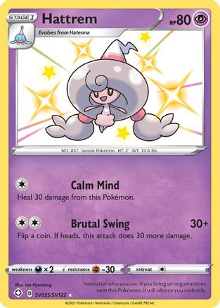Hattrem (SV055/SV122) - Shining Fates Shiny Vault Holofoil - Shiny Holo Rare