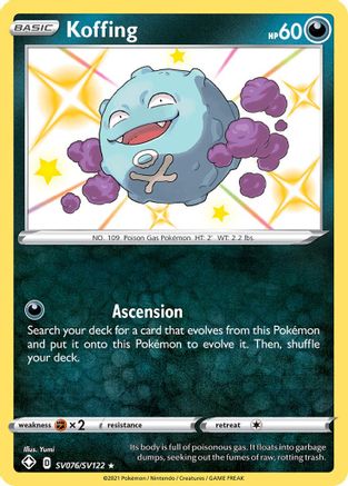 Koffing (SV076/SV122) - Shining Fates Shiny Vault Holofoil - Shiny Holo Rare
