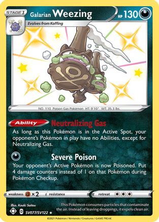 Galarian Weezing (SV077/SV122) - Shining Fates Shiny Vault Holofoil - Shiny Holo Rare