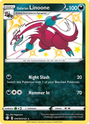 Galarian Linoone (SV079/SV122) - Shining Fates Shiny Vault Holofoil - Shiny Holo Rare