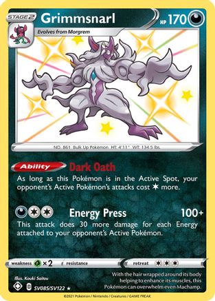 Grimmsnarl (SV085/SV122) - Shining Fates Shiny Vault Holofoil - Shiny Holo Rare