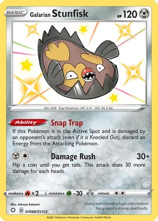 Galarian Stunfisk (SV088/SV122) - Shining Fates Shiny Vault Holofoil - Shiny Holo Rare