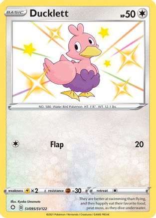Ducklett (SV095/SV122) - Shining Fates Shiny Vault Holofoil - Shiny Holo Rare