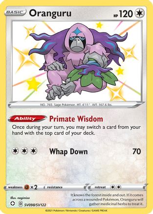 Oranguru (SV098/SV122) - Shining Fates Shiny Vault Holofoil - Shiny Holo Rare