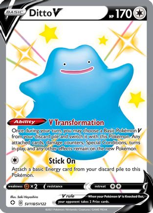 Ditto V - SV118/SV122 - Shining Fates Shiny Vault Holofoil